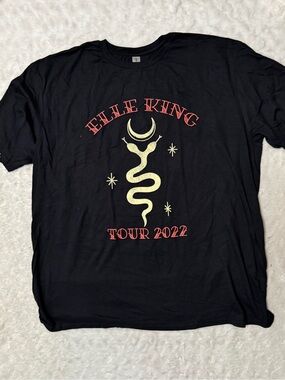 NWOT- Elle King Tour 2022 Black Graphic unisex Band Tee - Snake Moon